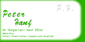 peter hanf business card